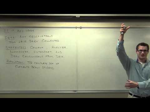 Statistics Lecture 1.1: The Key Words and Definitions For Elementary Statistics