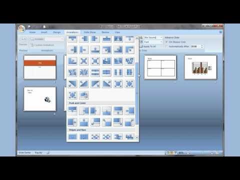 Microsoft PowerPoint 2007 pt 1 (Add slide, pictures, sound, video, themes, animation &more)