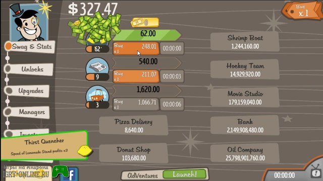 Твой бизнес в игре Adventure Capitalist на андроид
