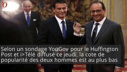 Hollande et Valls, champions de l'impopularité
