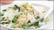 Recipe Poached chicken and asparagus spaghetti