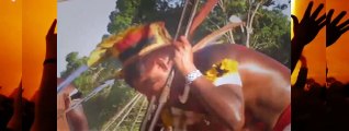 Isolated Amazon Tribe : Dancing ceremony Xingu Indians of The Amazon Rainforest Brazil