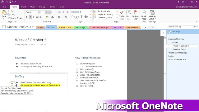 OneNote #Tutorial ~ Chapter41-Working with Outlook tasks