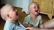laughing twins - twin babies laugh at their father