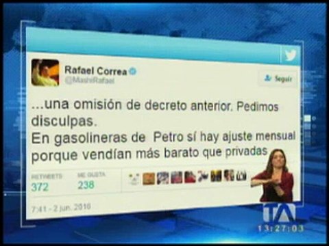 La gasolina súper no tendrá incremento de dos puntos del IVA