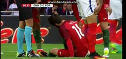 Horror Foul on Rafa Silva  - England 0-0 Portugal - 02-06-2016