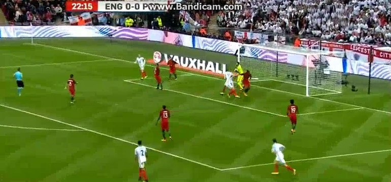 Wayne Rooney super Header SHOOT - England 0-0 Portugal - 02-06-2016