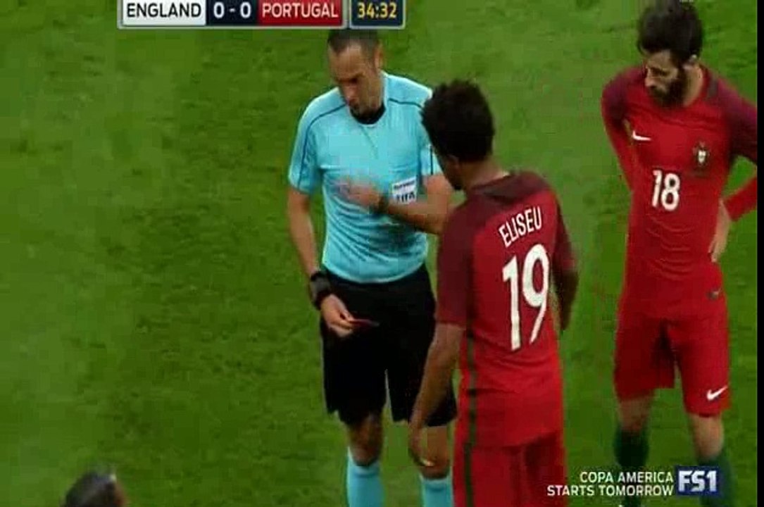 Bruno Alves RED CARD - England vs Portugal