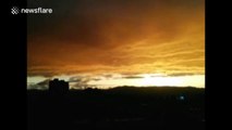 Time-lapse of flowing clouds at sunset in China