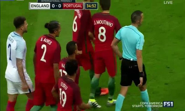Bruno Alves Red Card - England 0-0 Portugal 06.02.2016