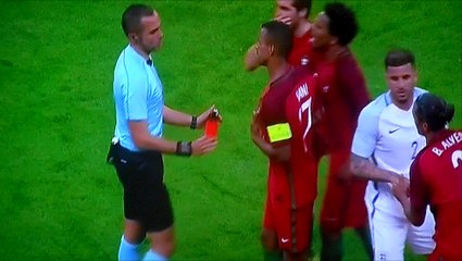 Bruno Alves Red Card For A Crazy High Tackle vs Harry Kane!