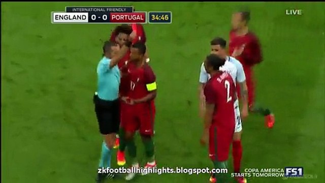 Bruno Alves Red Card Brutally Hits Harry Kane Face - England 0-0 Portugal 02.06.2016 HD