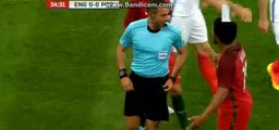 Bruno Alves Horror Foul on Harry Kane RED CARD- England 0-0 Portugal - 02-06-2016