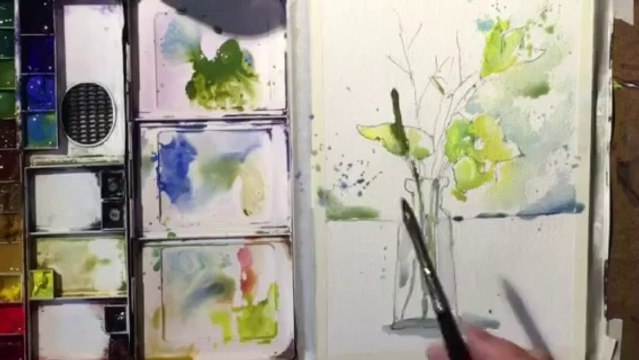 Pretty White Lilies Painted fast in Watercolor- by Chris Petri