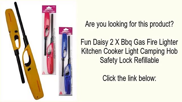Fun Daisy 2 X Bbq Gas Fire Lighter Kitchen Cooker Light Camping Hob Safety Lock Refillable