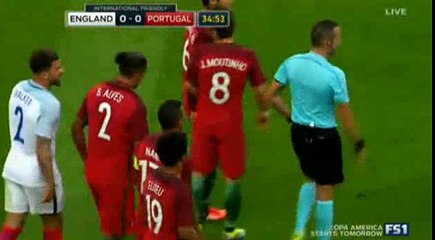Bruno Alves RED CARD England 0 - 0 Portugal Friendly Match 2-6-2016