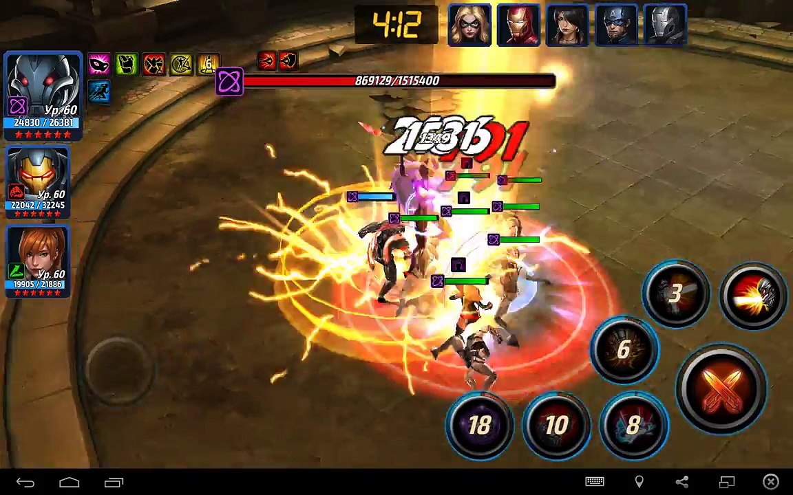 Marvel Future Fight - Hulkbuster vs Proxima Midnight