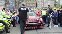 Nissan GT-R INSANE Launch Control Between the Crowds and Revs!