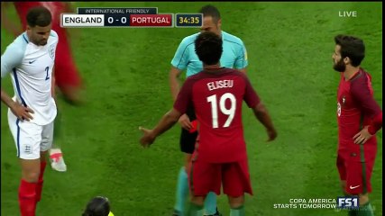 Bruno Alves RED CARD HD - Kung Fu TACKLE - England 1-0 Portugal 02.06.2016