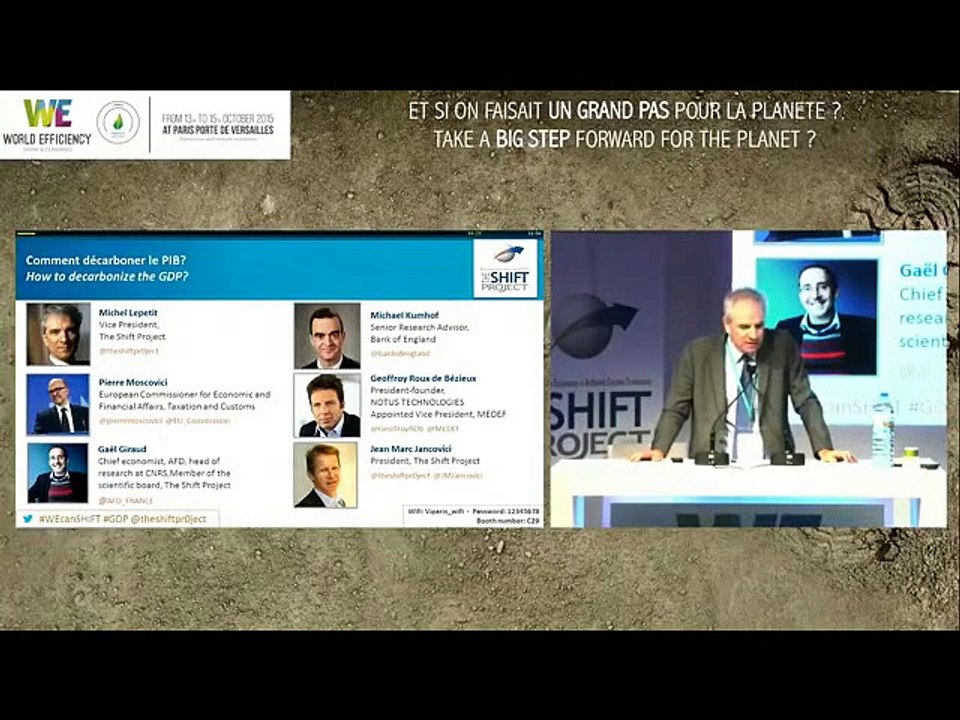 "Comment décarboner l'économie?", The Shift Project, World Efficiency 2015, Paris, 13 octobre 2015