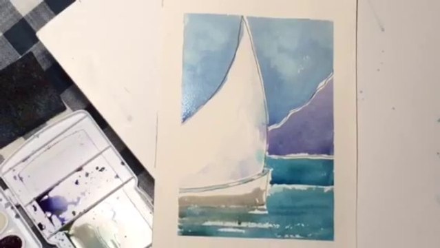 Watercolor Seascape How To Painting- - by Chris Petri