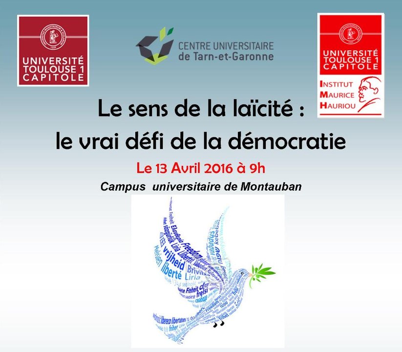 Mots d’accueil : H. Mouannès et B. Sire, Université Toulouse 1 Capitole, B. Barèges, Maire de Montauban, M. -J. Mauriège, Conseil dépt. de Tarn-et-Garonne, P. Besnard, Préfet de Tarn&Garonne - IMH_Le sens de la laïcité : le vrai défi de la démocratie_1