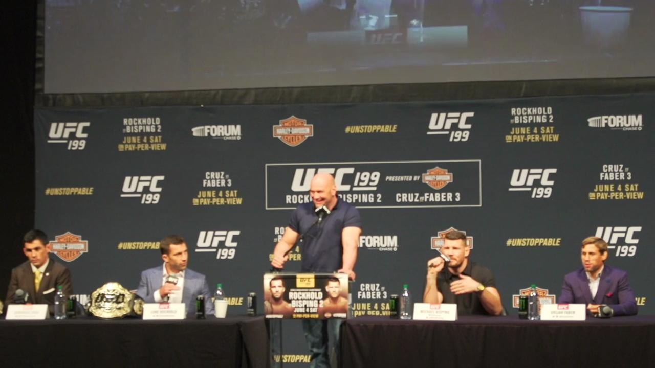 Michael Bisping and Luke Rockhold trash talk through UFC 199 press conference