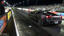Lamborghini Gallardo Heffner Twin Turbo Bolt-on Kit Dyno and Drag Racing vs Nissan GT-R