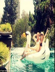 She s no swan Rihanna wipes falls luxury inflatable sees funny takes Snapchat