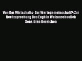 Read Von Der Wirtschafts- Zur Wertegemeinschaft?: Zur Rechtsprechung Des Eugh in Weltanschaulich