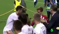 Real Madrid’s Cristiano Ronaldo consoled Antoine Griezmann after UCL final defeat