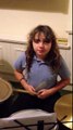 10 year old girl playing the drums