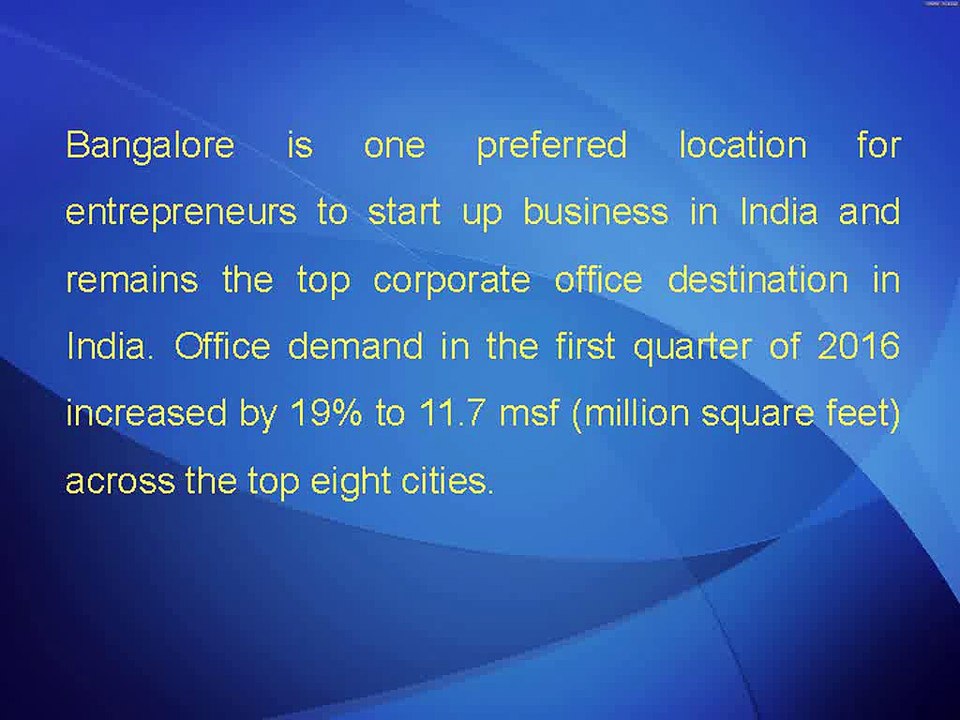 Bangalore drives demand for office space in the India