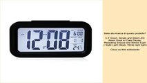5.3' Smart, Simple and Silent LED Alarm Clock w/ Date Display, Repeating Snooze and Sensor