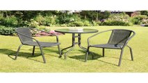 Keter 3 Piece Outdoor Patio Furniture Dining Bistro Set with Patio Table an