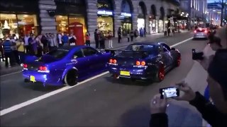 2台のR33日産GTRのアフターファイヤー合戦！凄まじい爆発音が響き渡る！まるで銃撃戦ｗｗ