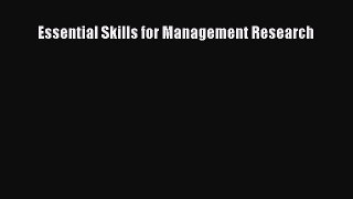 EBOOKONLINEEssential Skills for Management ResearchBOOKONLINE