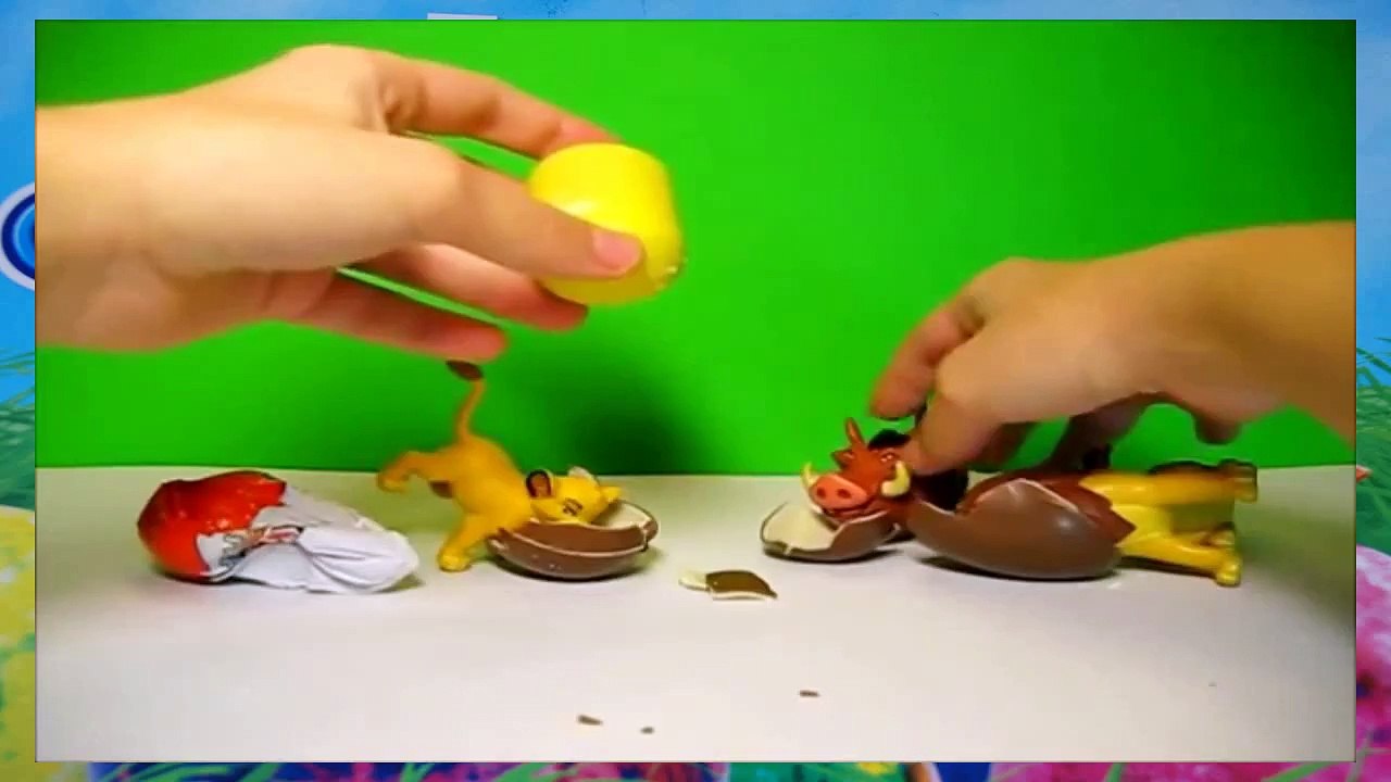 The Lion King- Kinder Surprise Eggs unwrapping- Simba, Mufasa Timon Pumba & more!