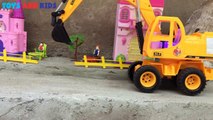 Dump Truck Toy Videos   Toys Backhoe Excavator, Crane Truck and Tractor   Trucks For Kids Children