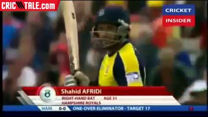 Shahid Afridi super over in County Cricket