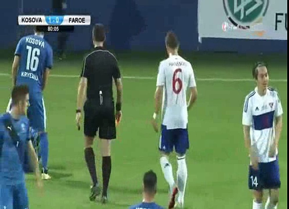 Kosovo 1 - 0 Faroe Islands - RED CARD