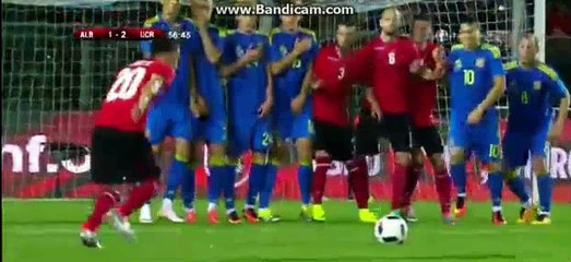 Ergys Kace super Free Kick -  Albania 1-2 Ukraine - 03-06-2016