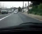 NEW chase car an caravan accident in France!!ДТП авари