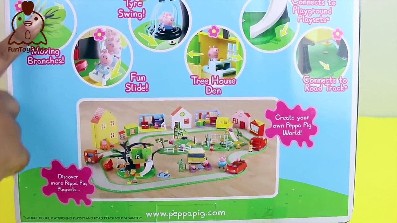 Peppa Pig Muddy Puddle Treehouse with Slide Playground See Saw Play Doh FunToysKids em Português