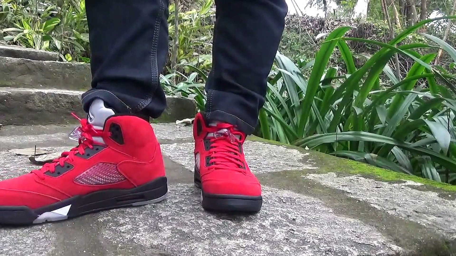 raging bull 5s on feet