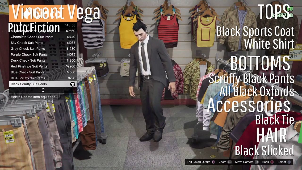 Pulp Fiction In GTA 5: Vincent Vega(2 Outfits)