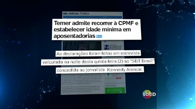 Entrevista de Michel Temer ao SBT foi assunto nos principais jornais do país