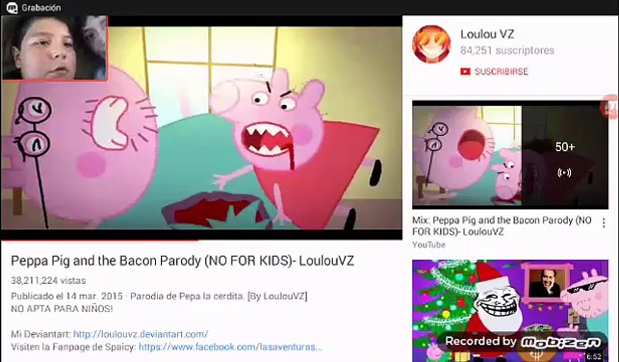 Video reacción traumante Pepa pig come tocino con Quesada