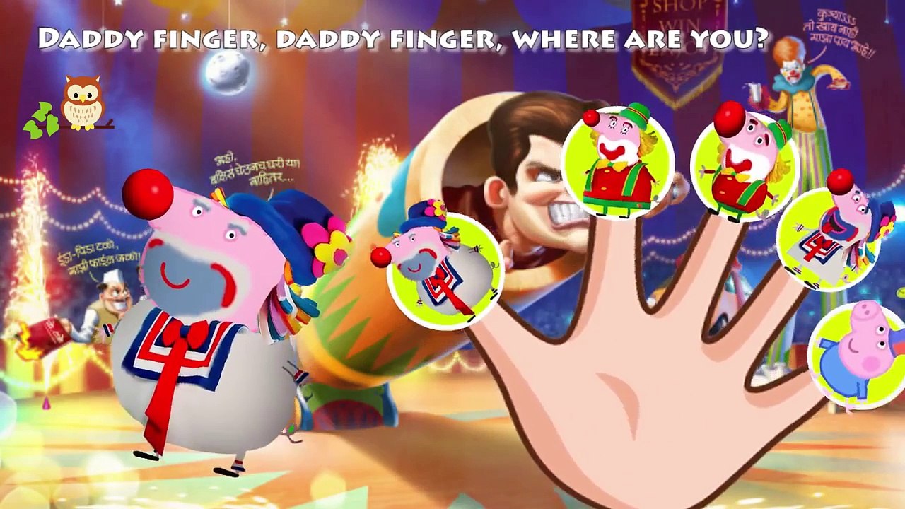 Fun Circus Peppa Pig Clown Man Family Finger Rhymes / Dedo Peppa Pig payaso Family Man