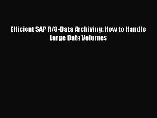 Read Efficient SAP R/3-Data Archiving: How to Handle Large Data Volumes Ebook Free